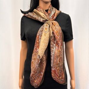 Luxurious Brown and Tan Paisley Wrap
